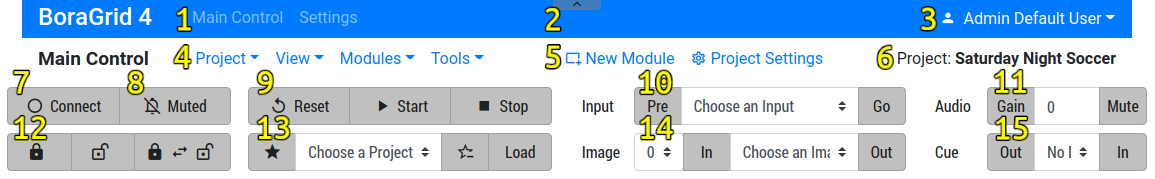 The BoraGrid Control Panel