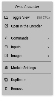 Event Controller Module Right Click Menu