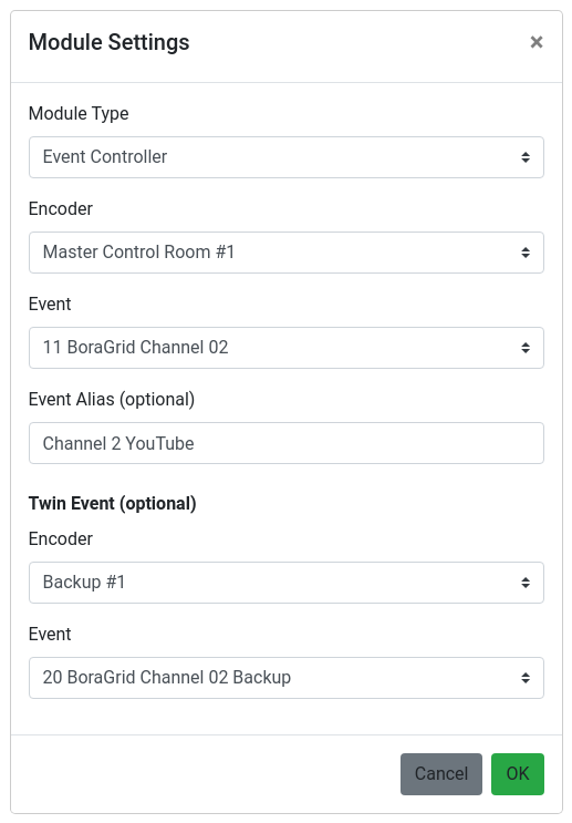 The BoraGrid Event Controller Module