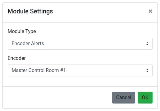 The Encoder Alerts Settings