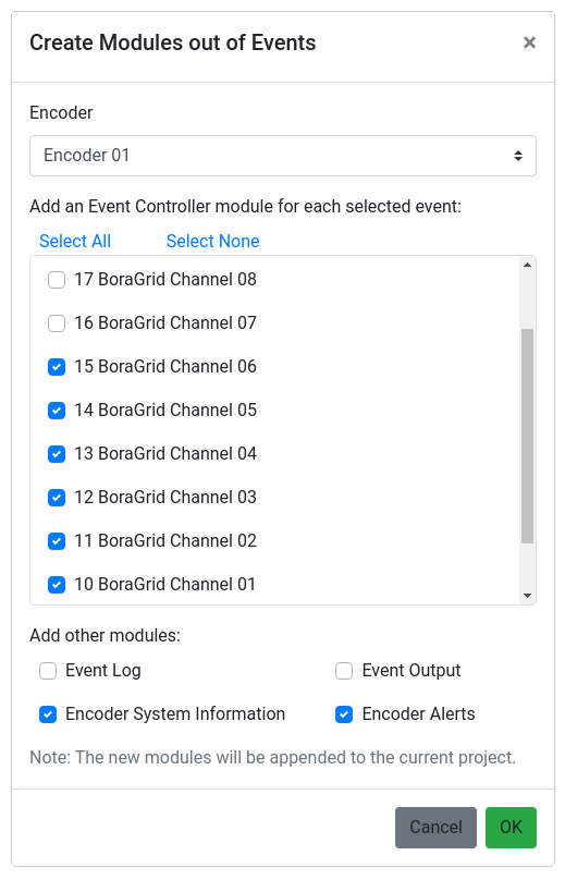 Tool: Create Modules Out of Events